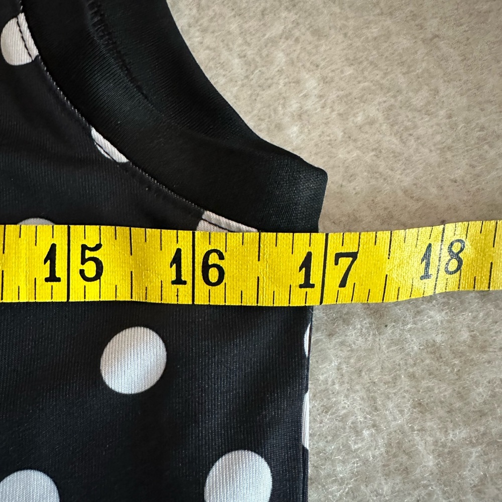 NIKE Golf ⛳️ Ladies Black & White Polka Dot Dri-Fit Sleeveless Golf Shirt - Sz S - Picture 11 of 12